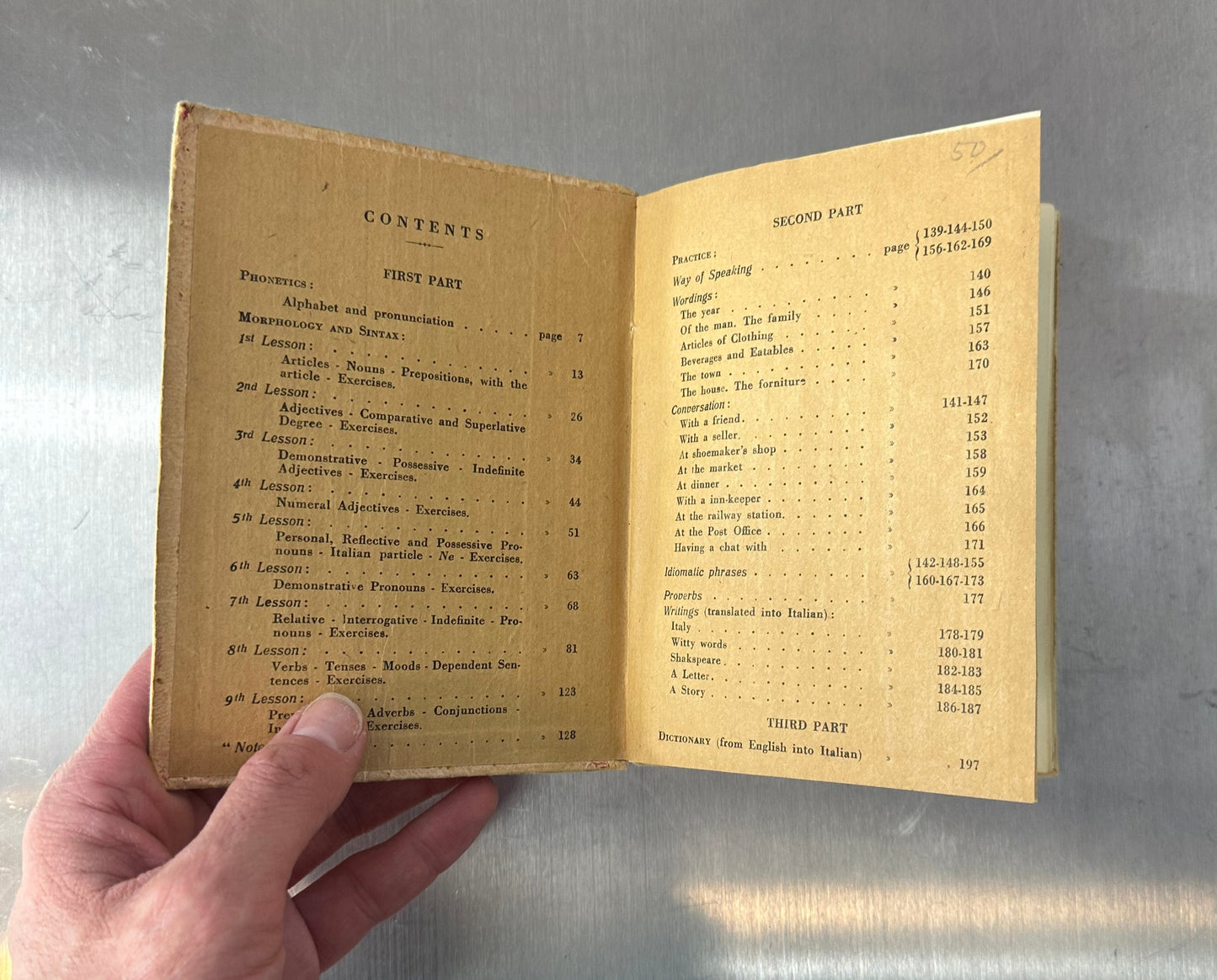 1944 Italian Grammar Antony Edge Language Book Vintage Reprinting