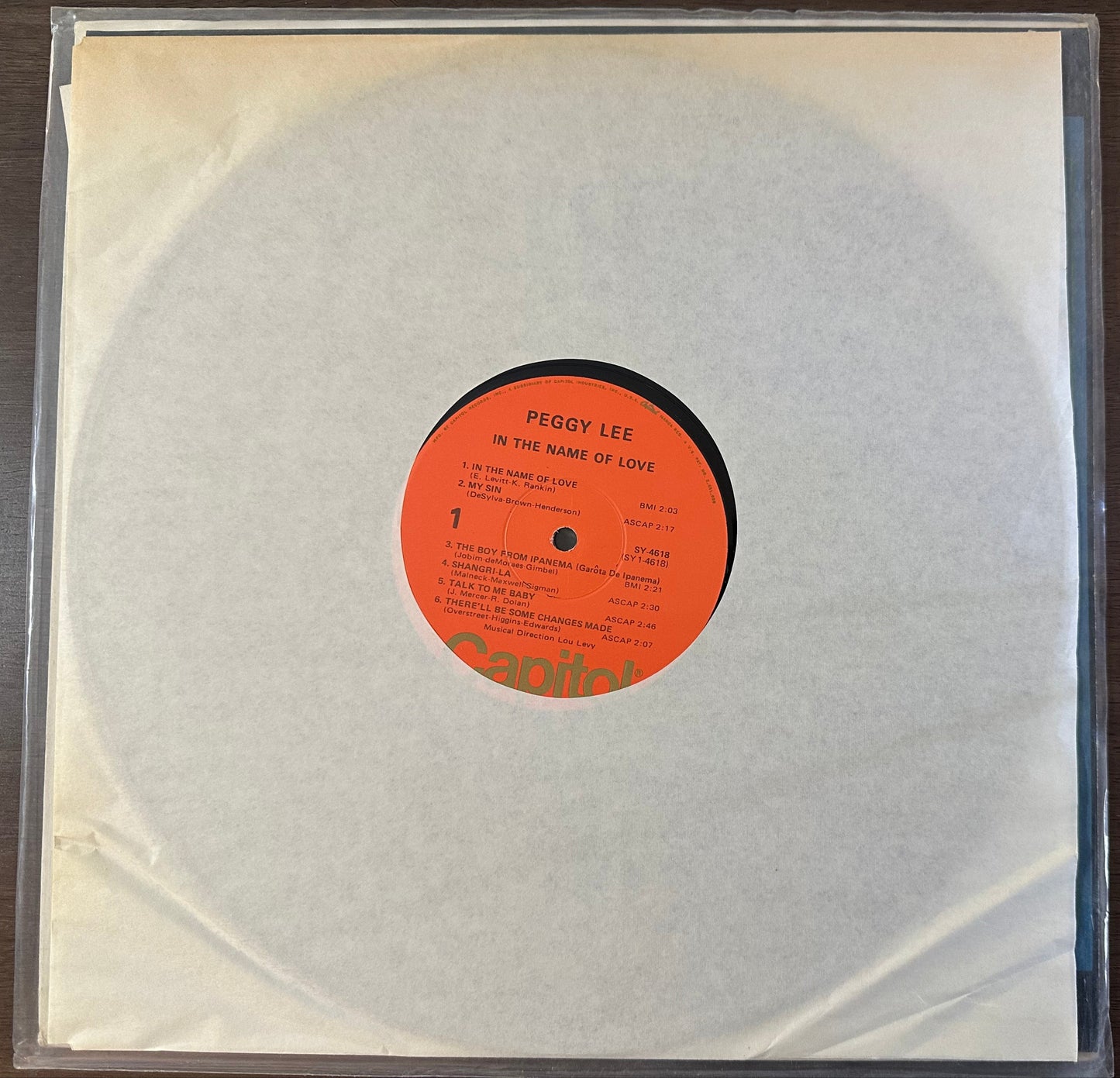 Peggy Lee ~ In The Name Of Love ~ 1974 Capitol Records – SY-4618 VG+ NM Vinyl