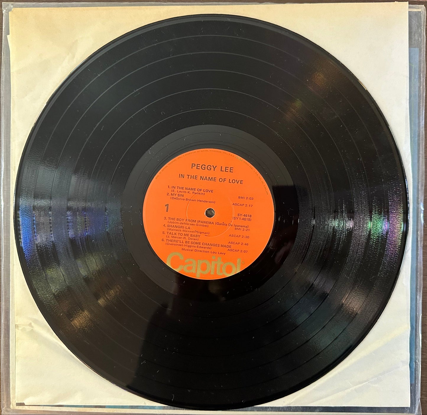 Peggy Lee ~ In The Name Of Love ~ 1974 Capitol Records – SY-4618 VG+ NM Vinyl
