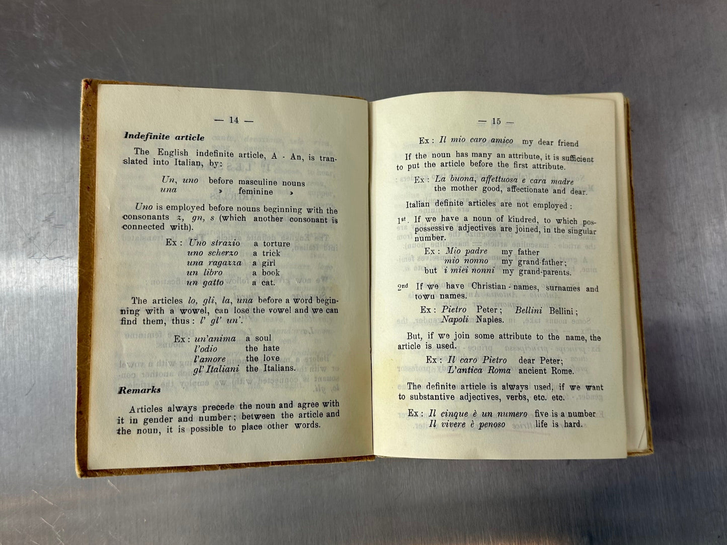1944 Italian Grammar Antony Edge Language Book Vintage Reprinting