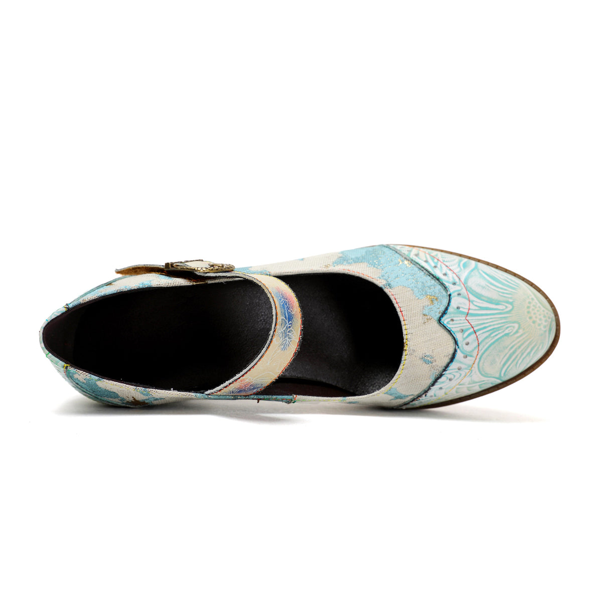 Women's Handmade Light Blue Mary Jane Heels
