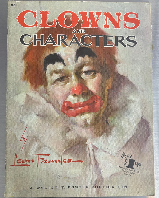 Vtg 1960 Clowns & Characters Art Instructional How to Draw Book Leon Franks SC