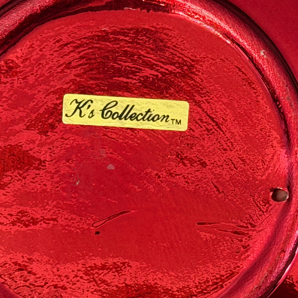Vintage K's Collection Red Christmas Ball Candy Dish