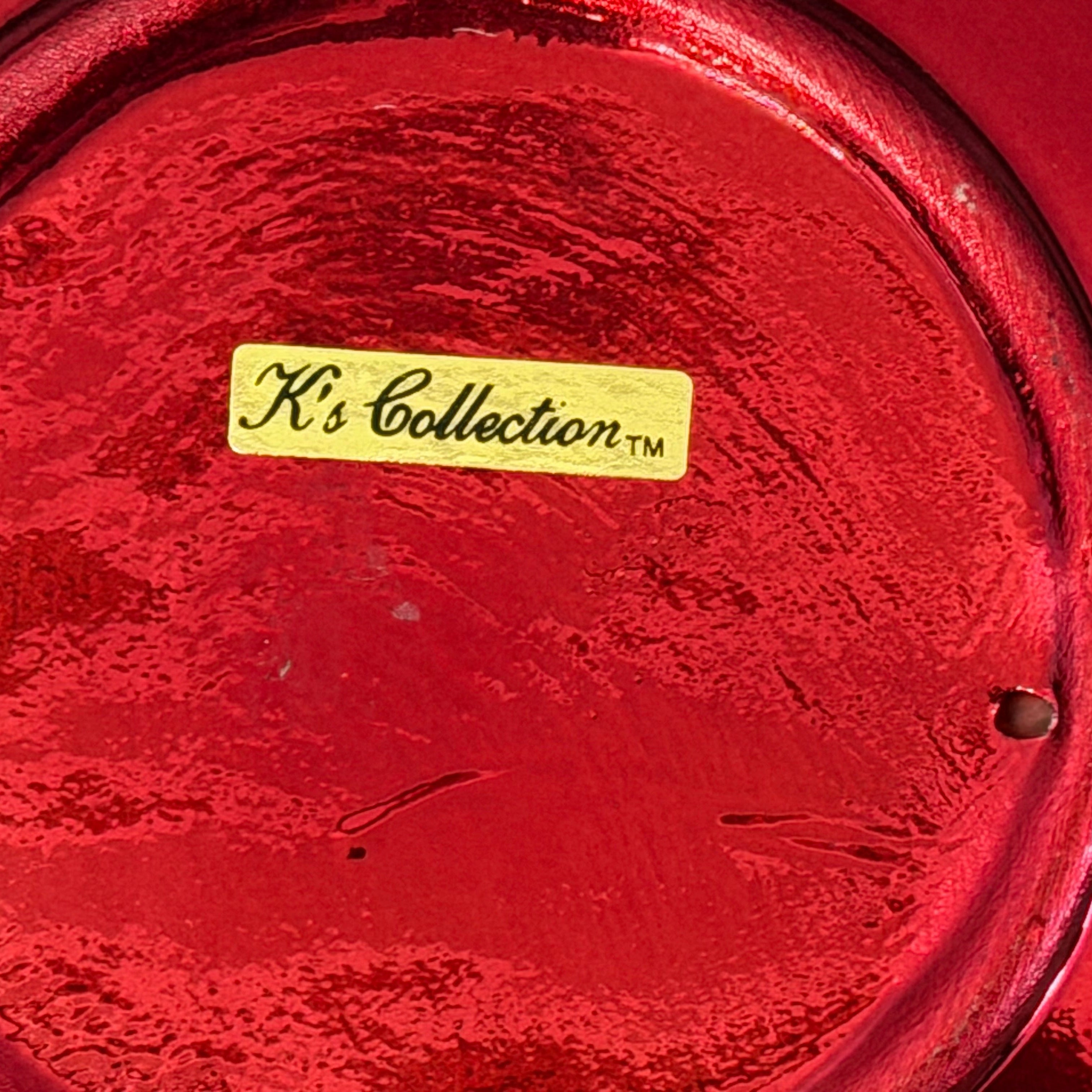 Vintage K's Collection Red Christmas Ball Candy Dish