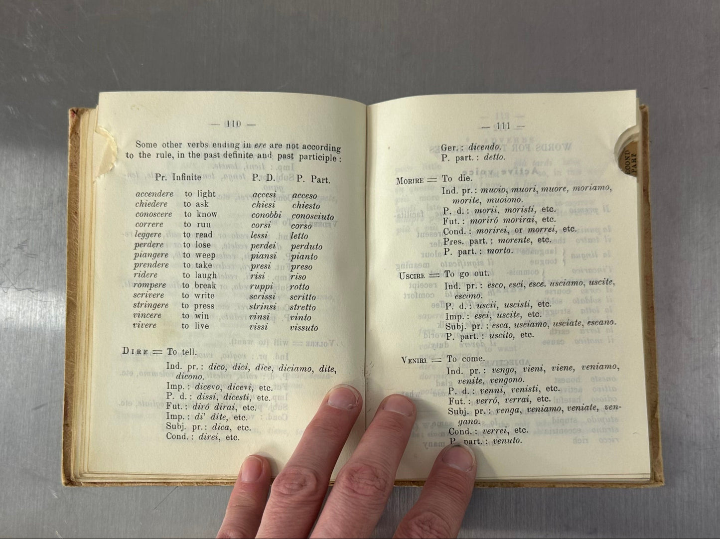 1944 Italian Grammar Antony Edge Language Book Vintage Reprinting