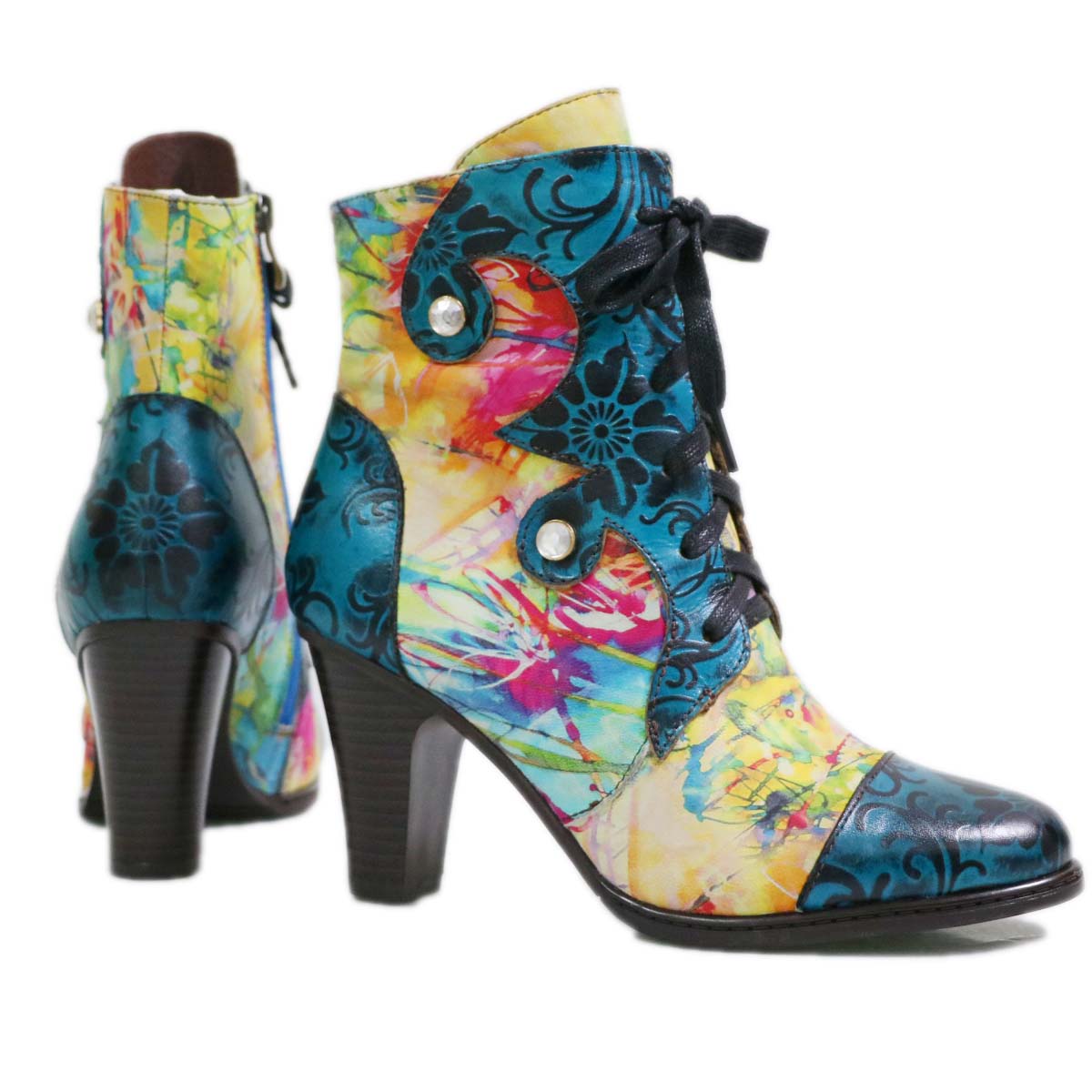 Women's Retro Hand-Painted Leather Boots