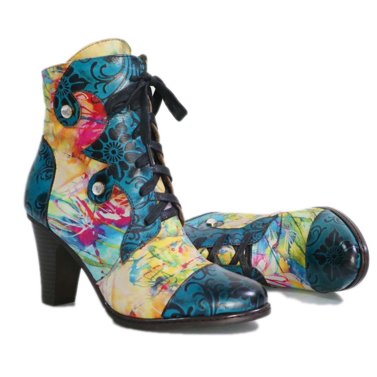 Women's Retro Hand-Painted Leather Boots