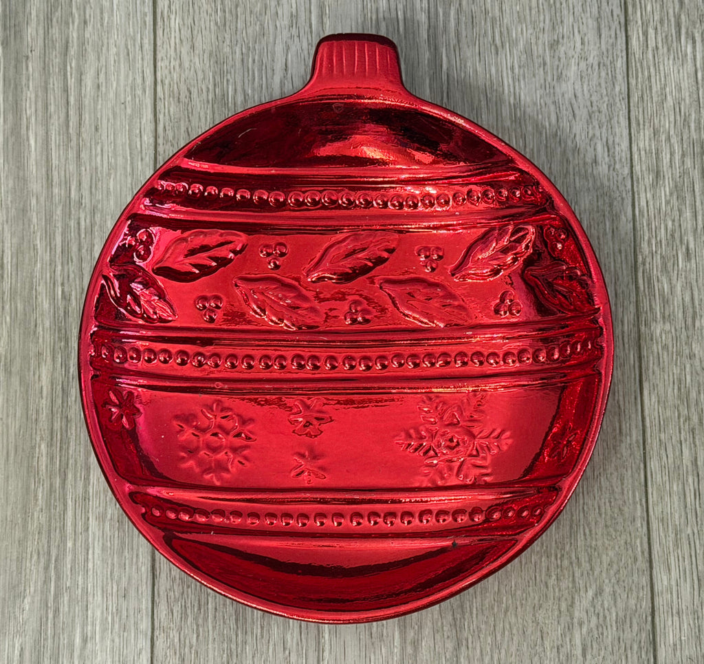 Vintage K's Collection Red Christmas Ball Candy Dish
