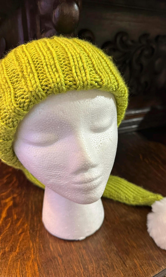 Cozy Long Green Stocking Cap
