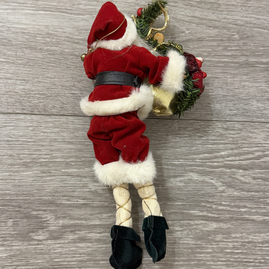 Vintage Santa Ornament with Wreath