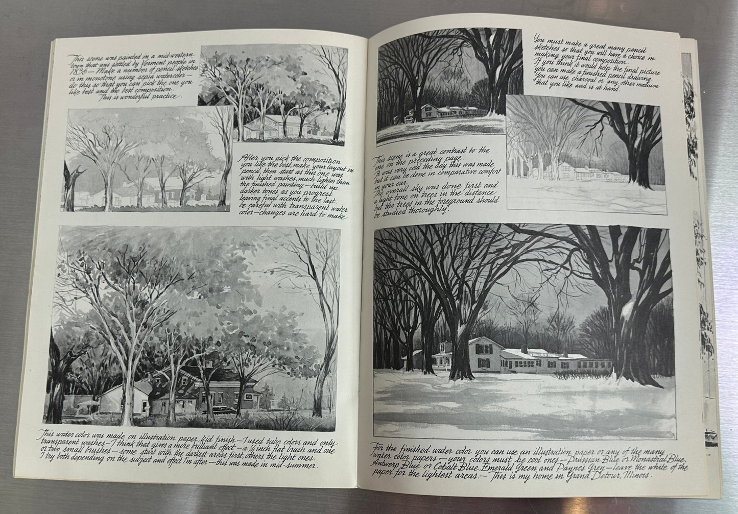 More by Frederick Garner Trees Drawing Art Vintage Softcover Book Foster Art