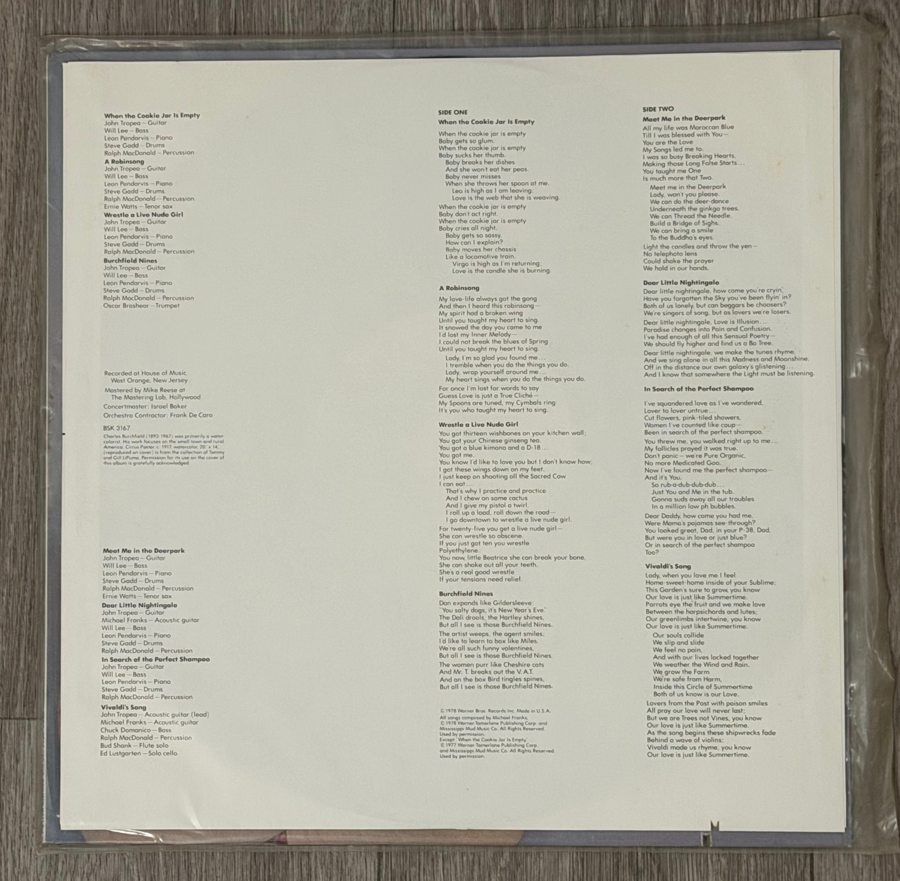 Michael Franks Burchfield Nines Vinyl