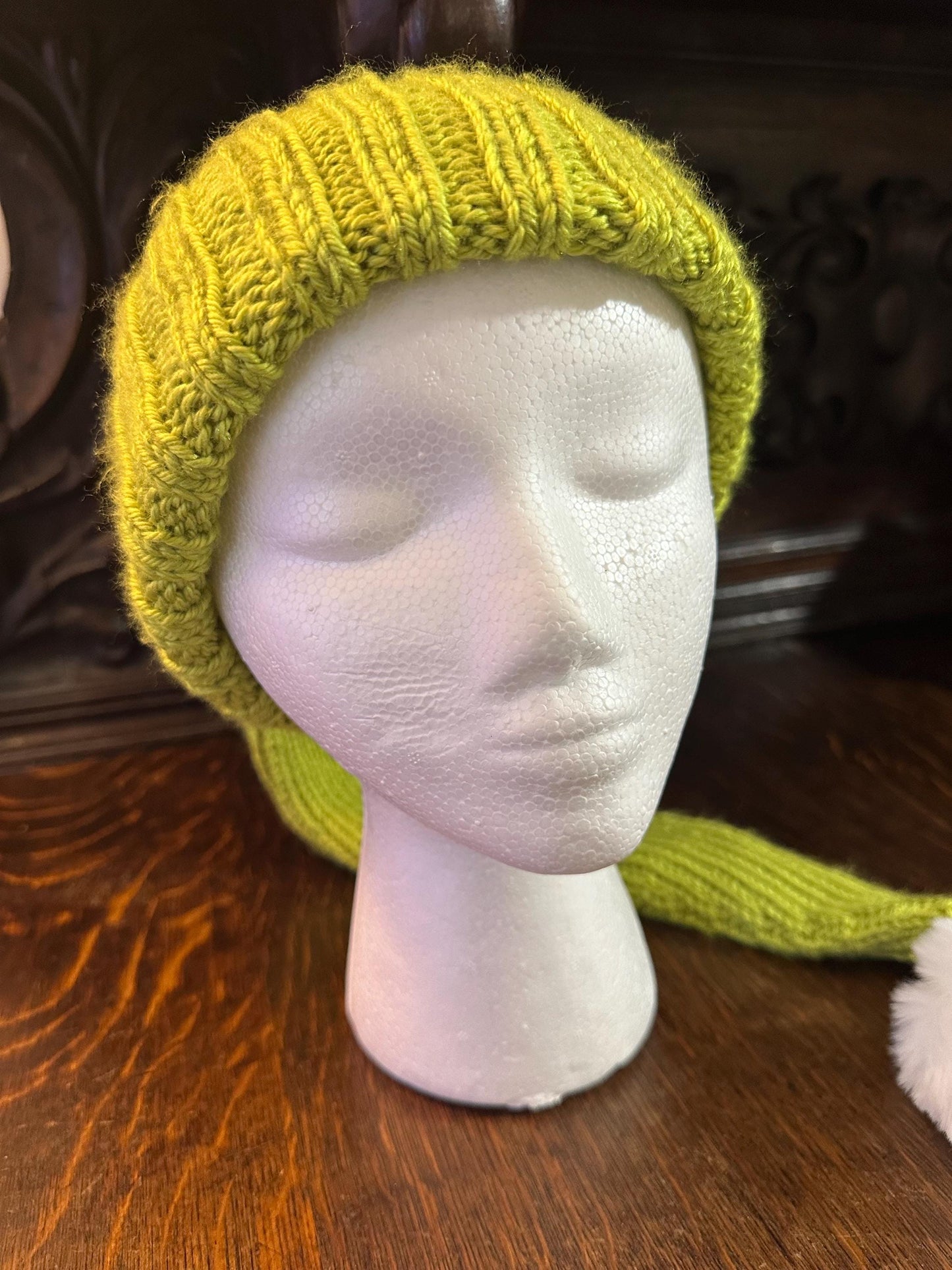 Cozy Long Green Stocking Cap