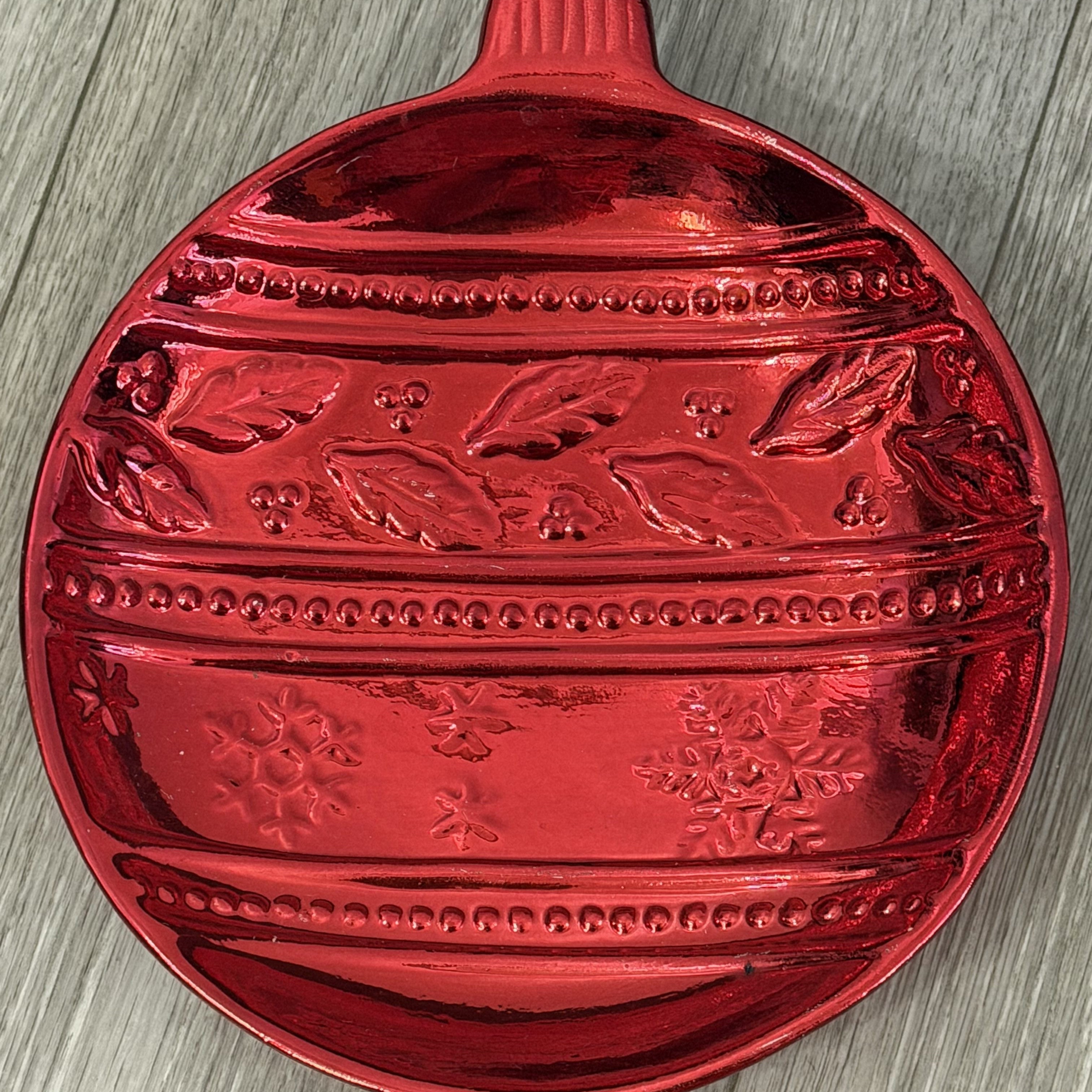 Vintage K's Collection Red Christmas Ball Candy Dish