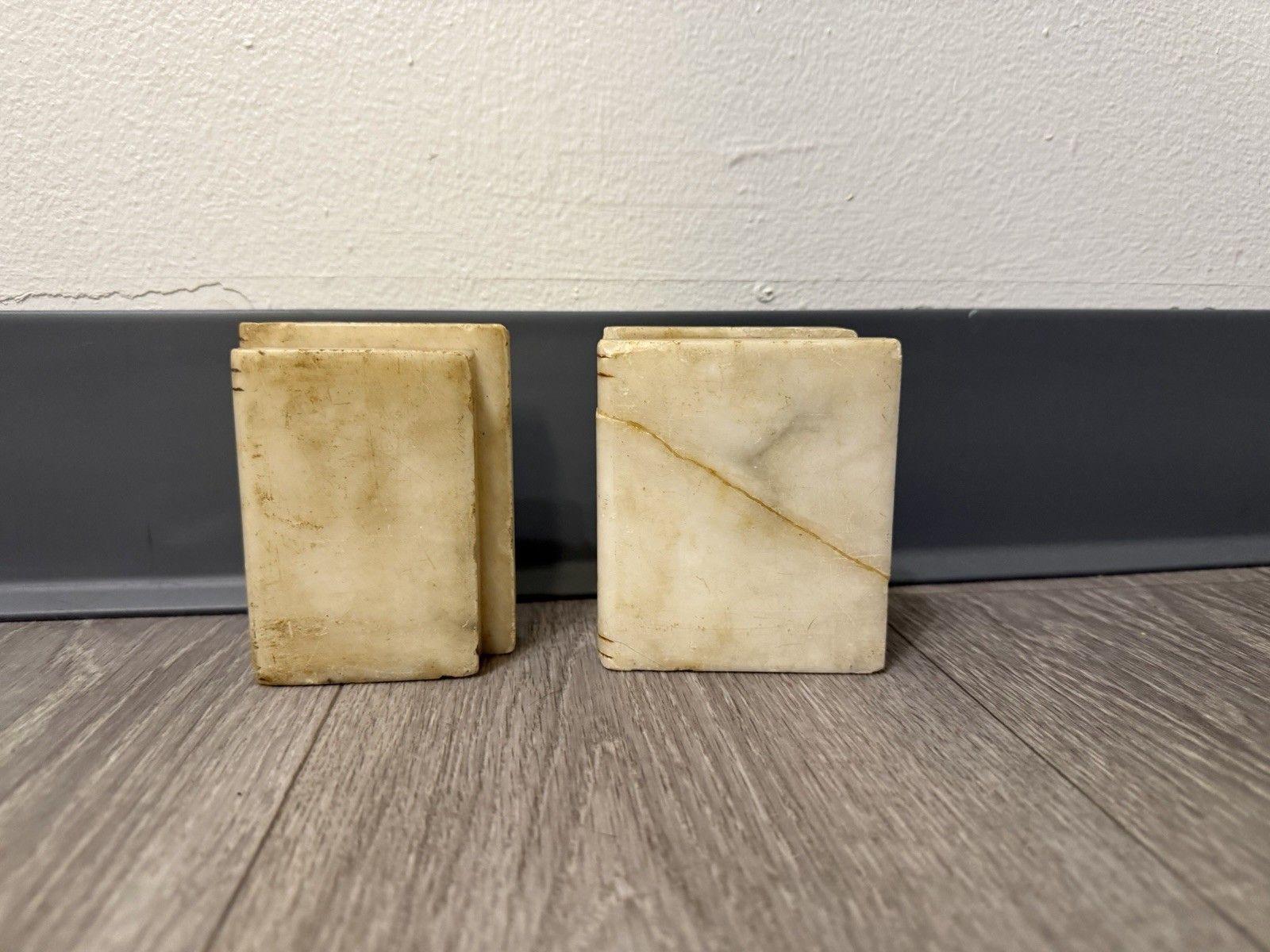 Vintage Marble Stacked Book Bookends