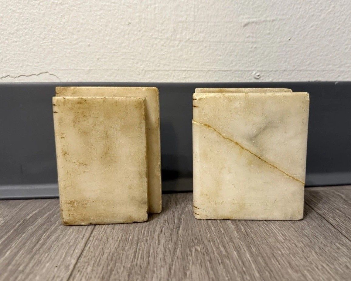 Vintage Marble Stacked Book Bookends