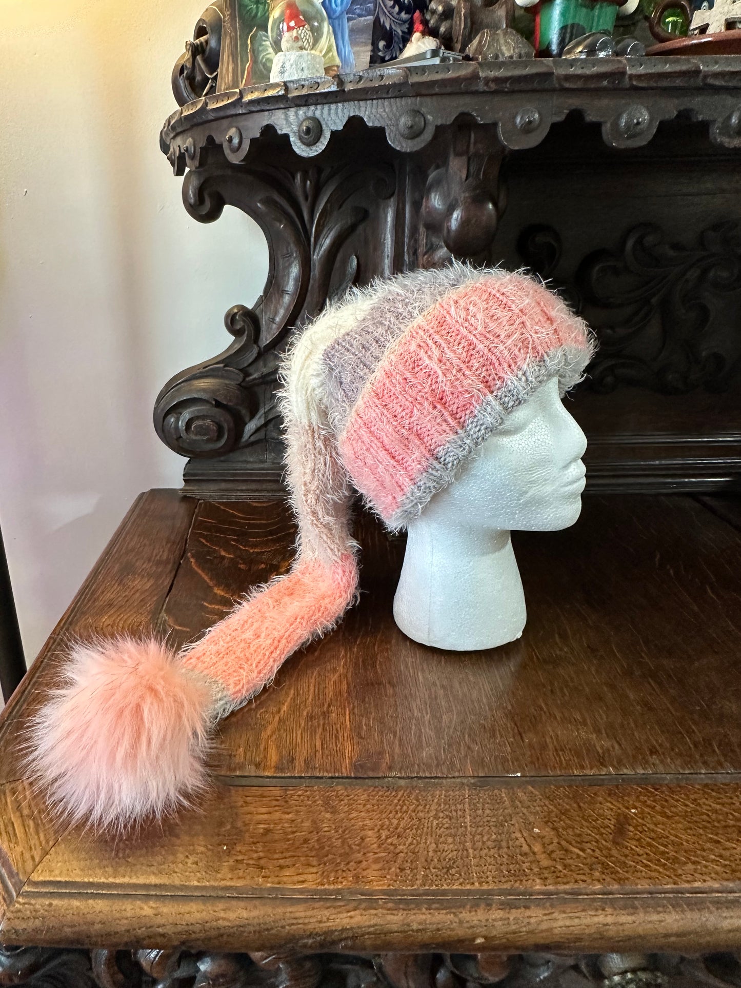 Soft and Cozy Pink Multicolor Stocking Cap