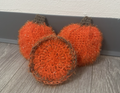 Handmade Crocheted Pumpkin Scrubber Set | 2 Pumpkin & 1 Dual-Sided Round Scrubby
