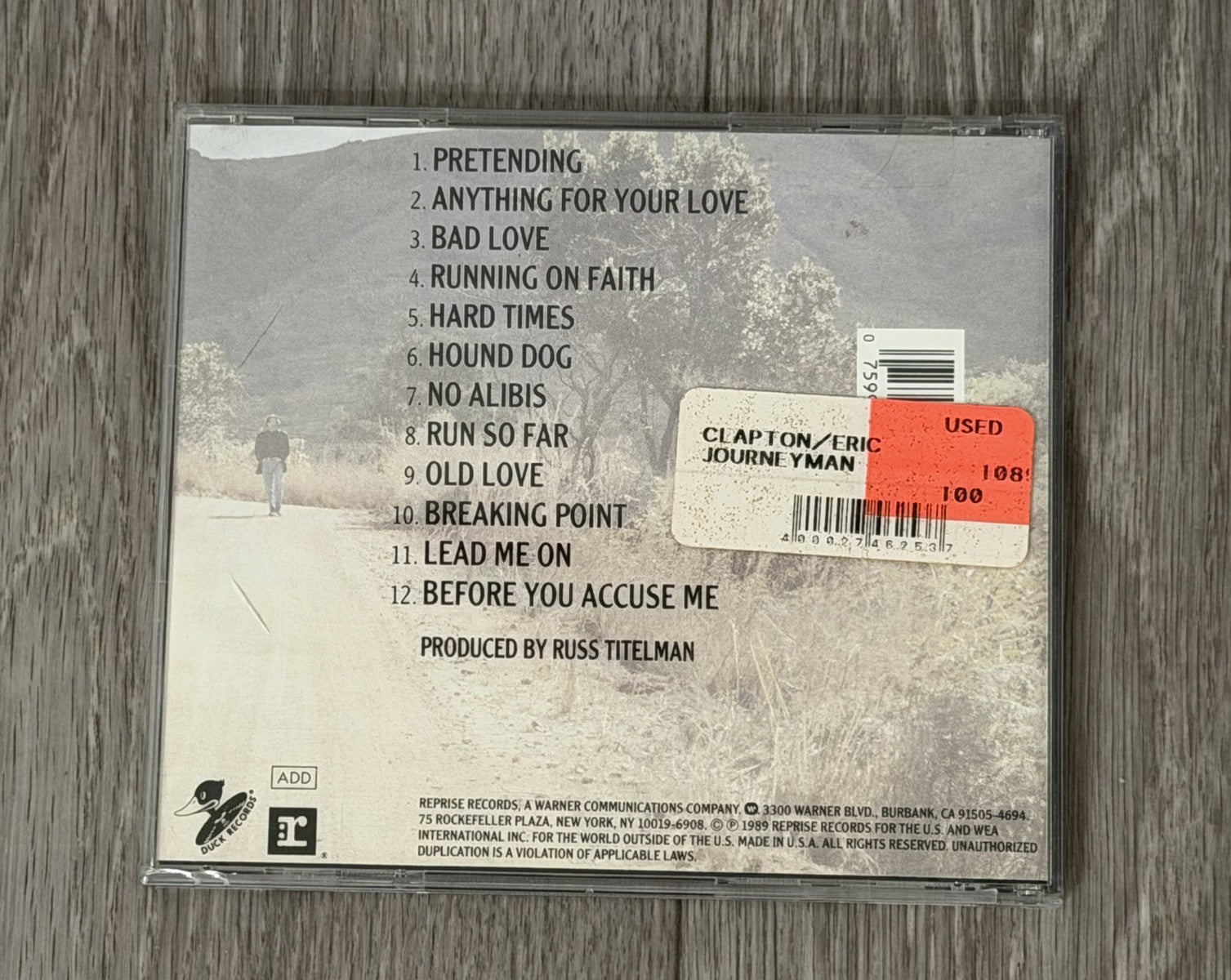 Vintage Eric Clapton Journeyman 1989 CD - VG+ Cracked Case 9 26074-2 Reprise