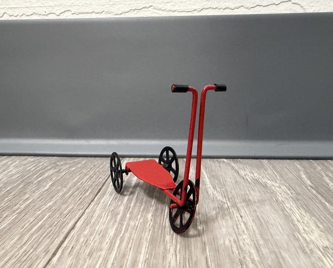 Vintage ~ Miniature Penny Farthing 3 wheel Scooter Dollhouse Christmas Ornament