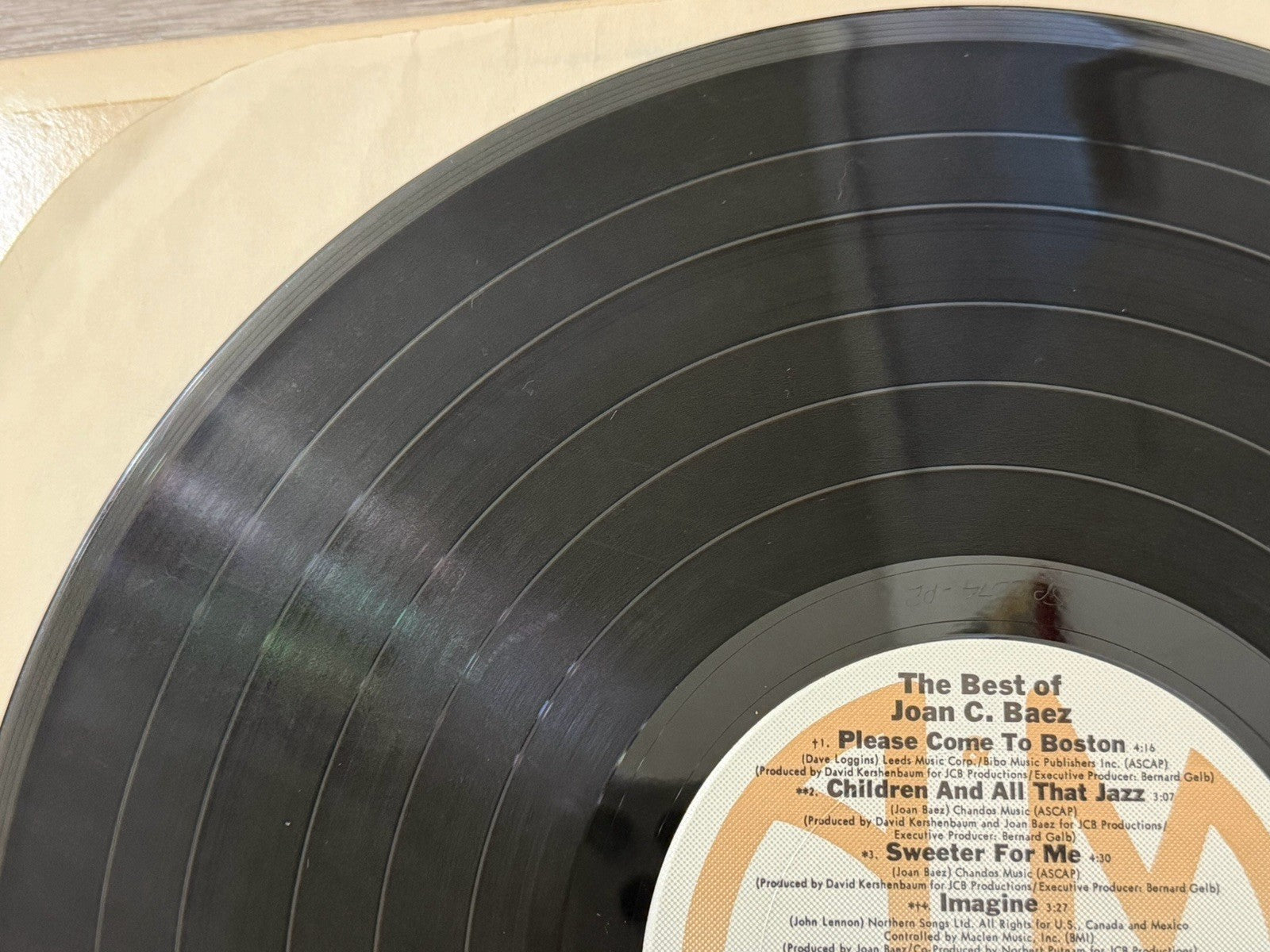 Joan Baez ‎– The Best Of Joan C. Baez Vinyl, LP 1977 A&M Records ‎– SP-4668