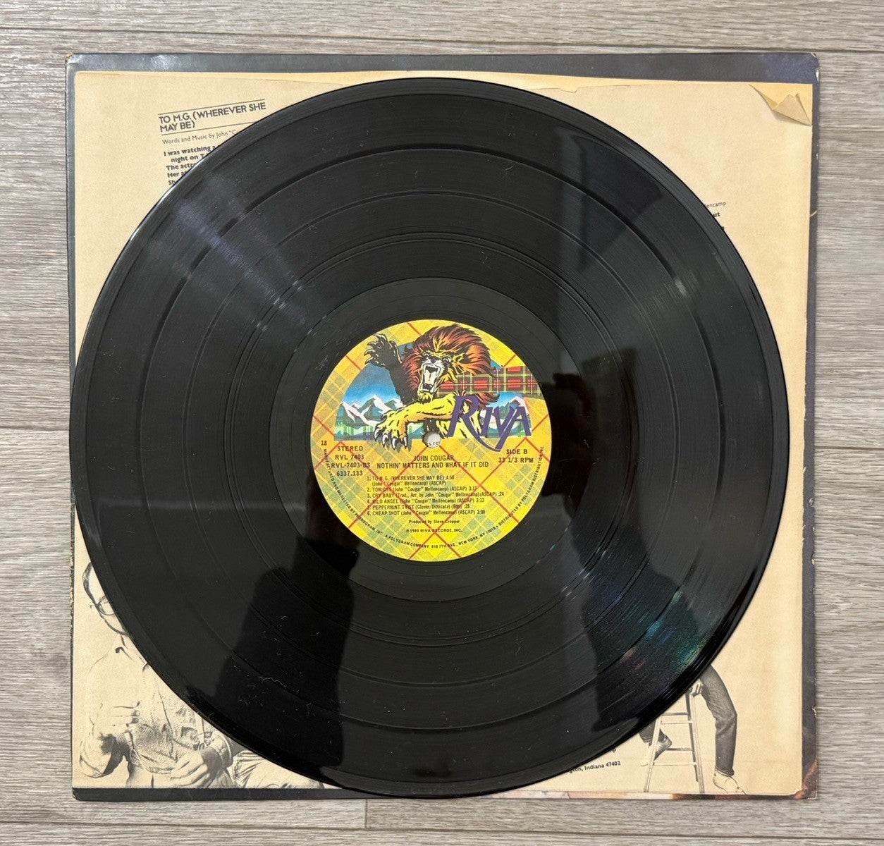 JOHN COUGAR- LP Nothin matters and what if it did 1980 Riva  vinyl