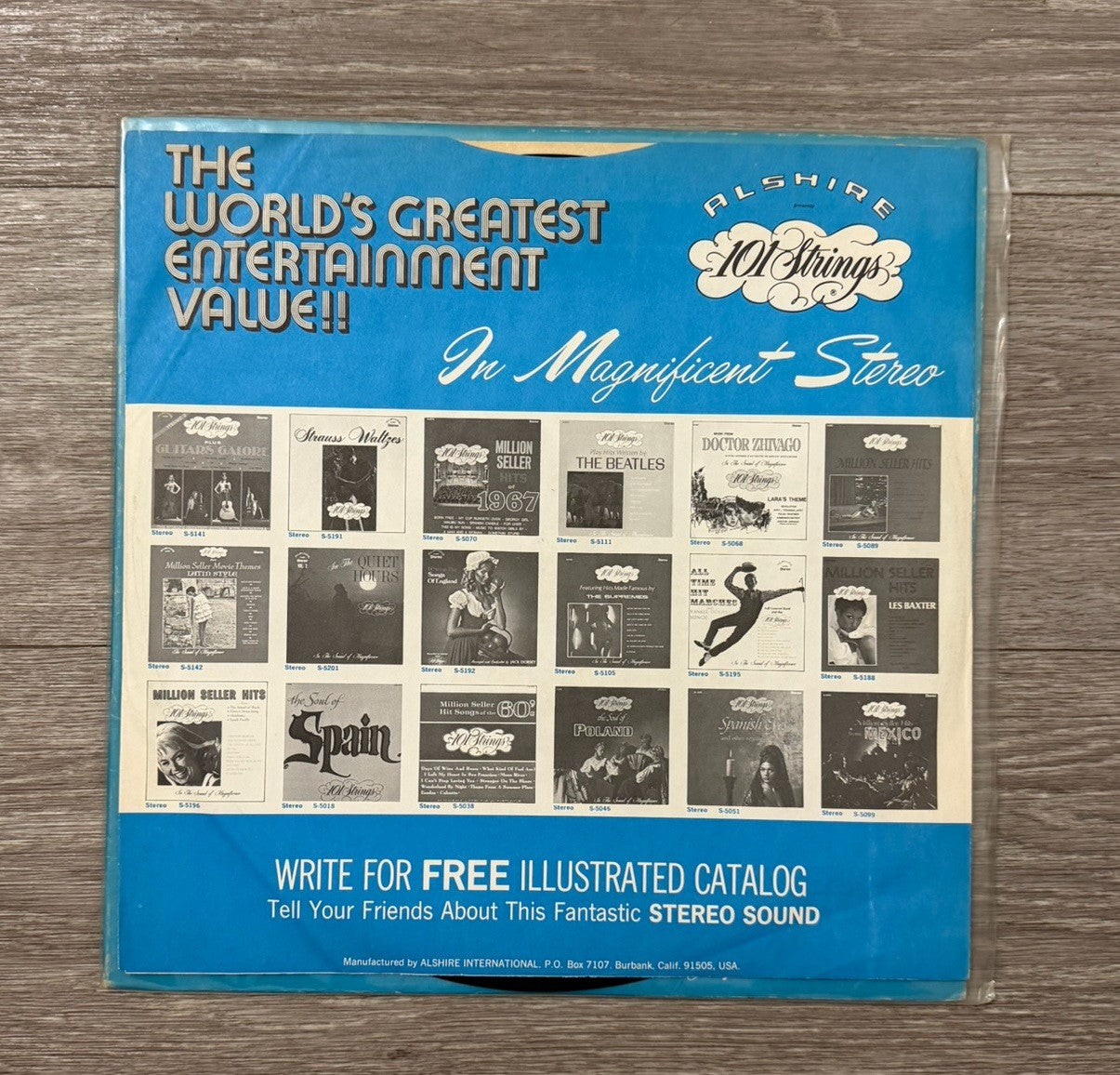 101 Strings Play Hits Written By The Beatles LP Vinyl Record Alshire S-5111