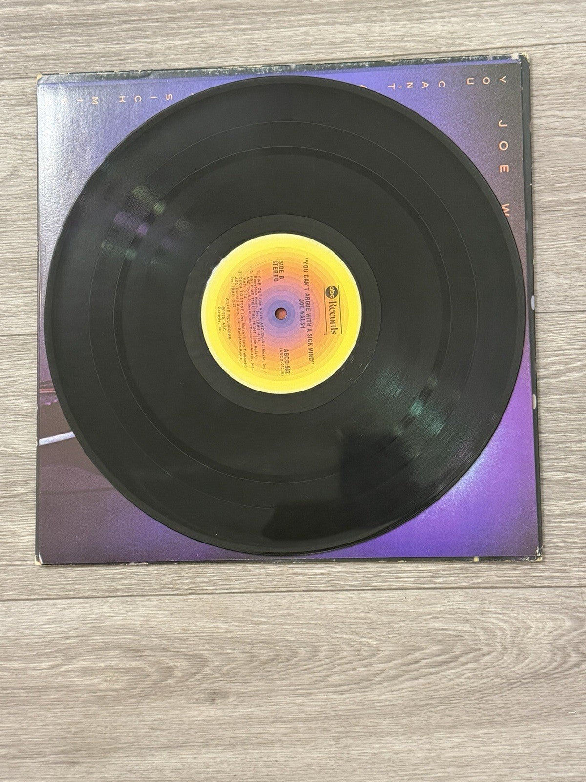 Joe Walsh Vinyl LP Recorded Live You Can't Argue With a Sick Mind ABCD‑932 VG