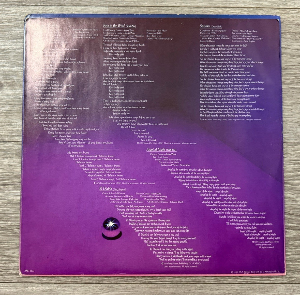 Grace Slick LP “Dreams” 1980 RCA AFL13544 VG+/EXC