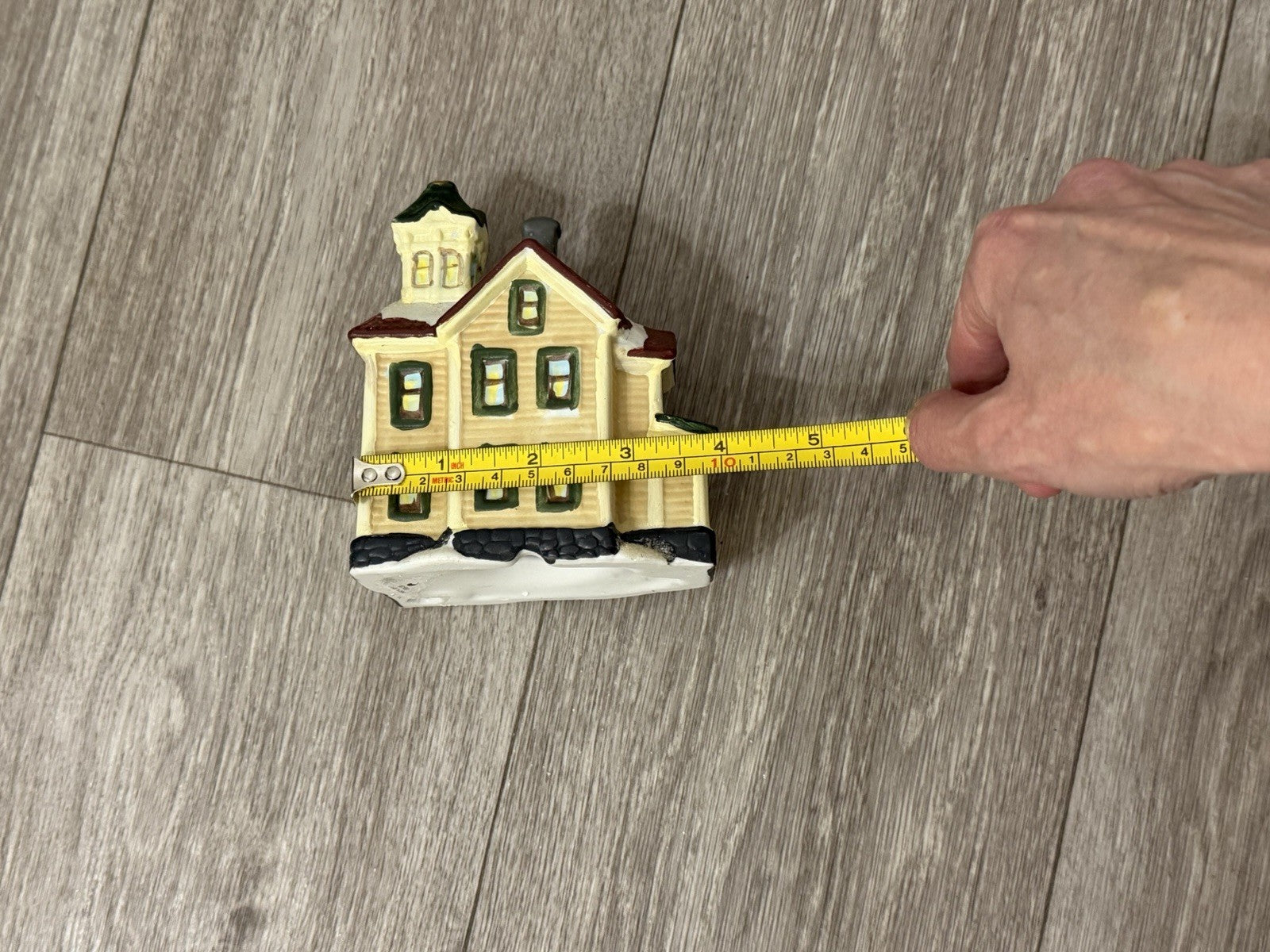 Mini Holiday Time Christmas Village House 3.75” X 4.5” For Tea-light