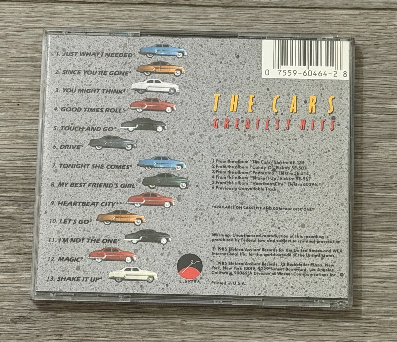 Greatest Hits by Cars (CD, 1985) Cracked Case