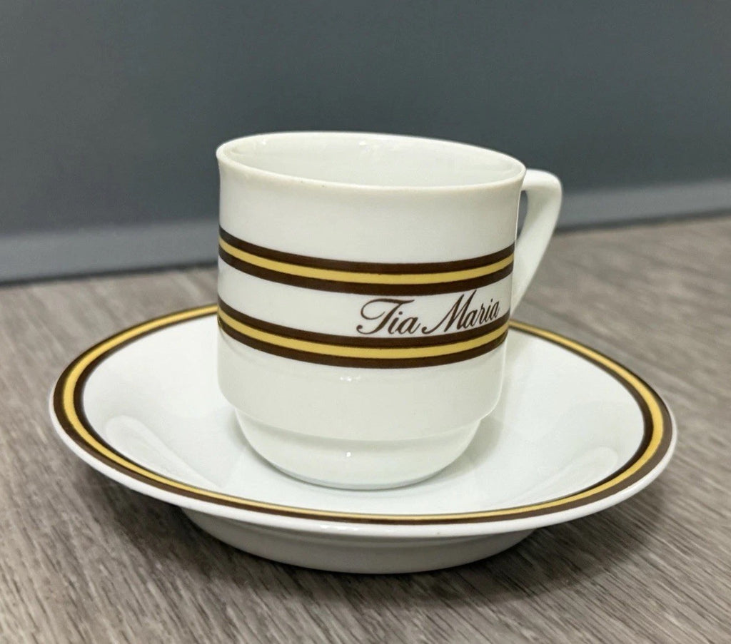 Vintage Tia Maria Resturaunt Demitasse Cup & Saucer Schmidt Porcelana Brazil