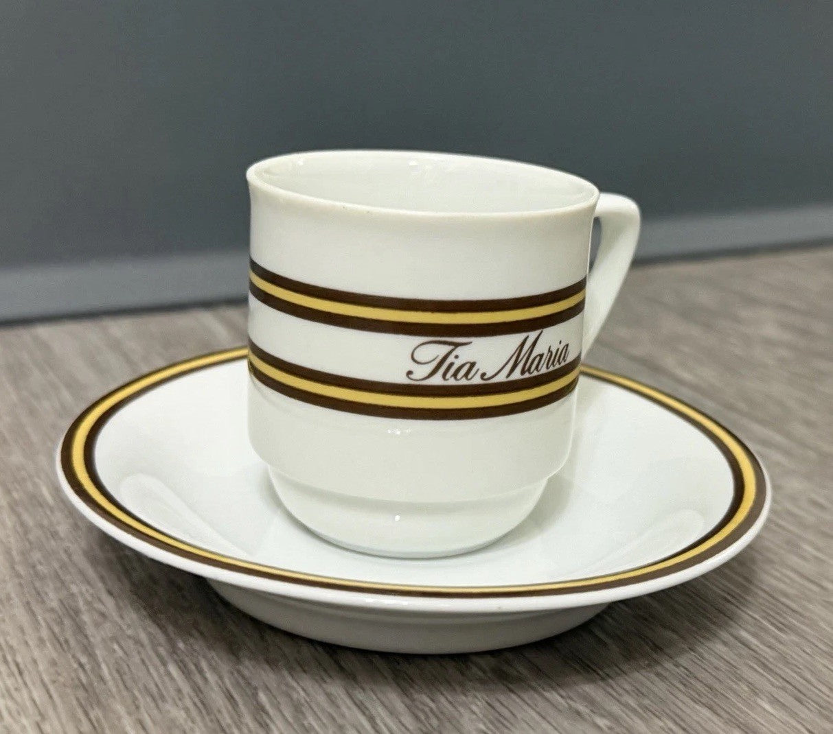 Vintage Tia Maria Resturaunt Demitasse Cup & Saucer Schmidt Porcelana Brazil