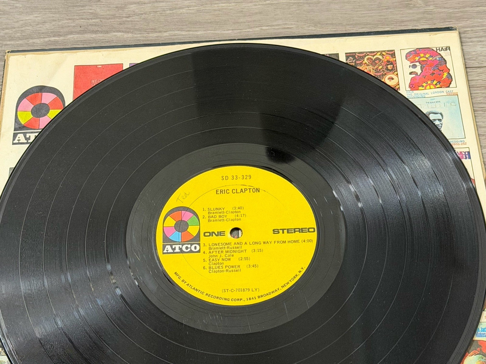 1972 Eric Clapton Eric Clapton LP Vinyl ATCO Rock 12" 33 RPM Stereo
