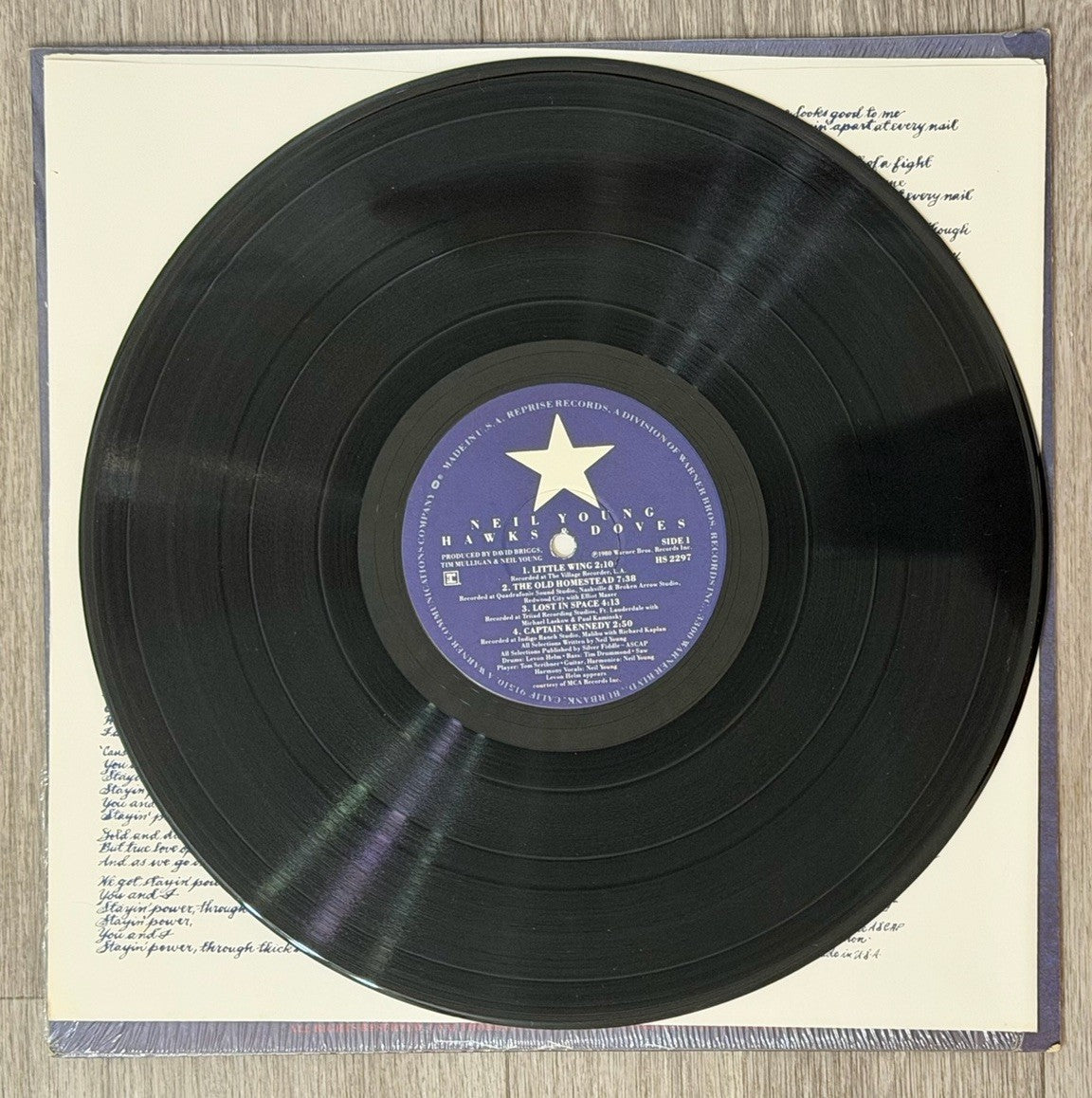 Neil Young "Hawks and Doves" 1980 Reprise Records HS 2297  U.S. Press VG+/VG+