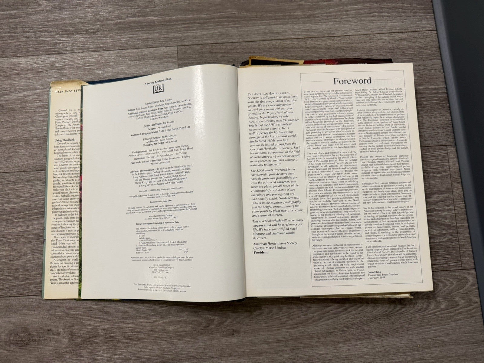 American Horticultural Society Encyclopedia 1989 Hardcover Dust Jacket Vintage