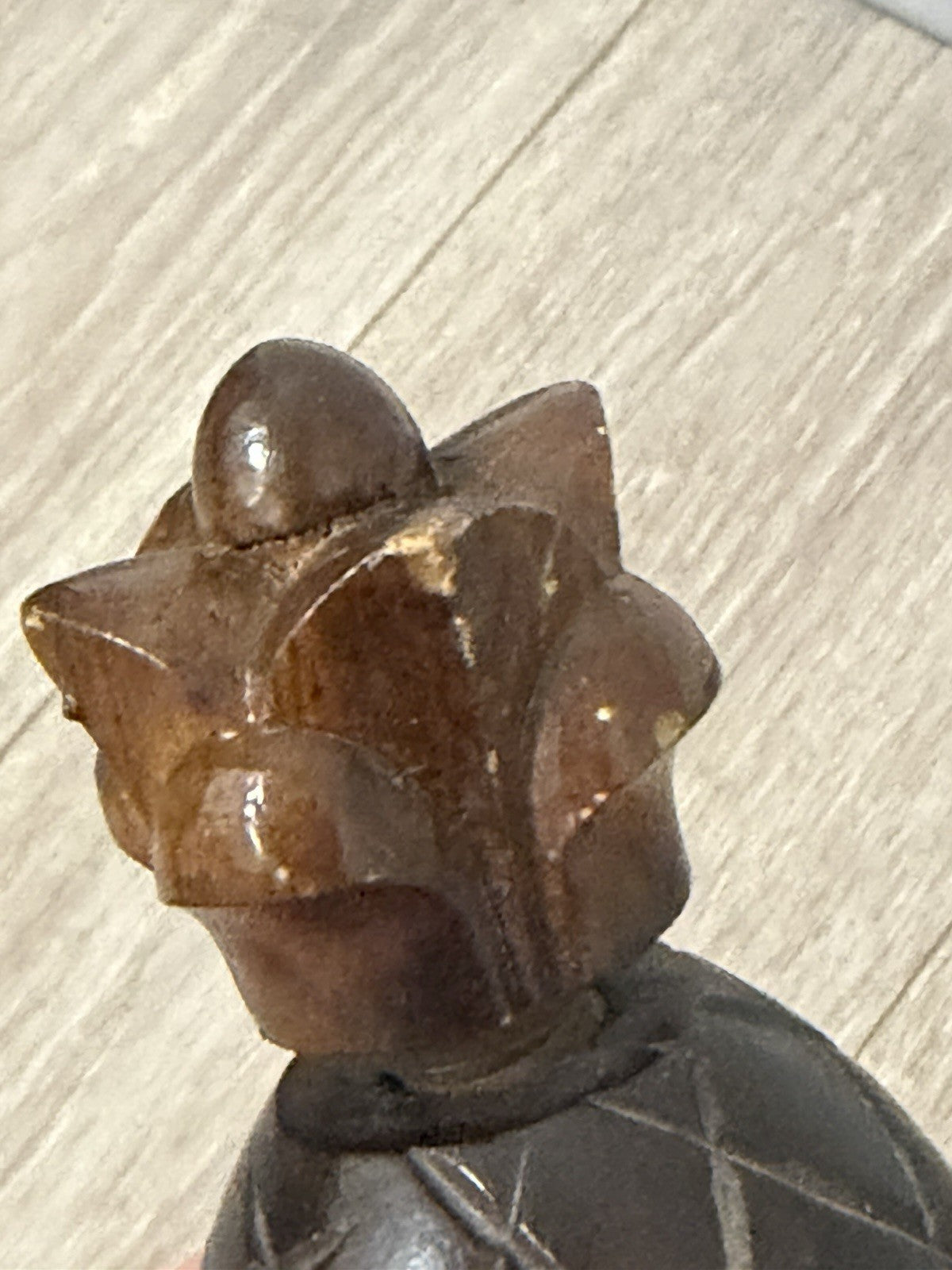 VINTAGE CARVED WOOD PINEAPPLE HAND HELD NUT CRACKER