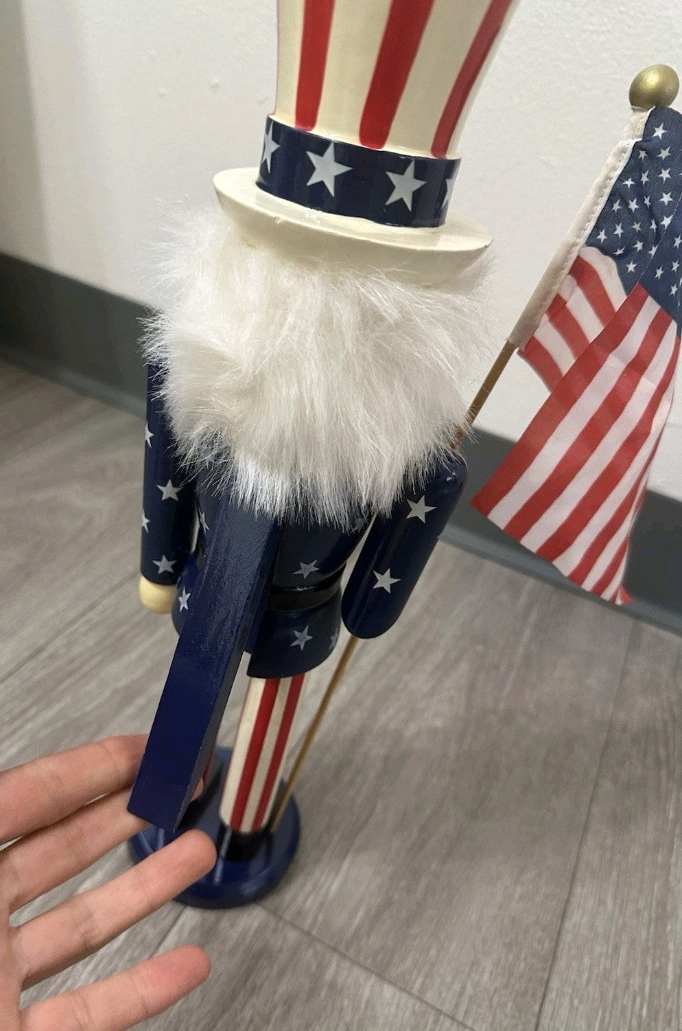 Americana Stars & Stripes Nutcracker Red White & Blue American Flag 14 3/4” EUC