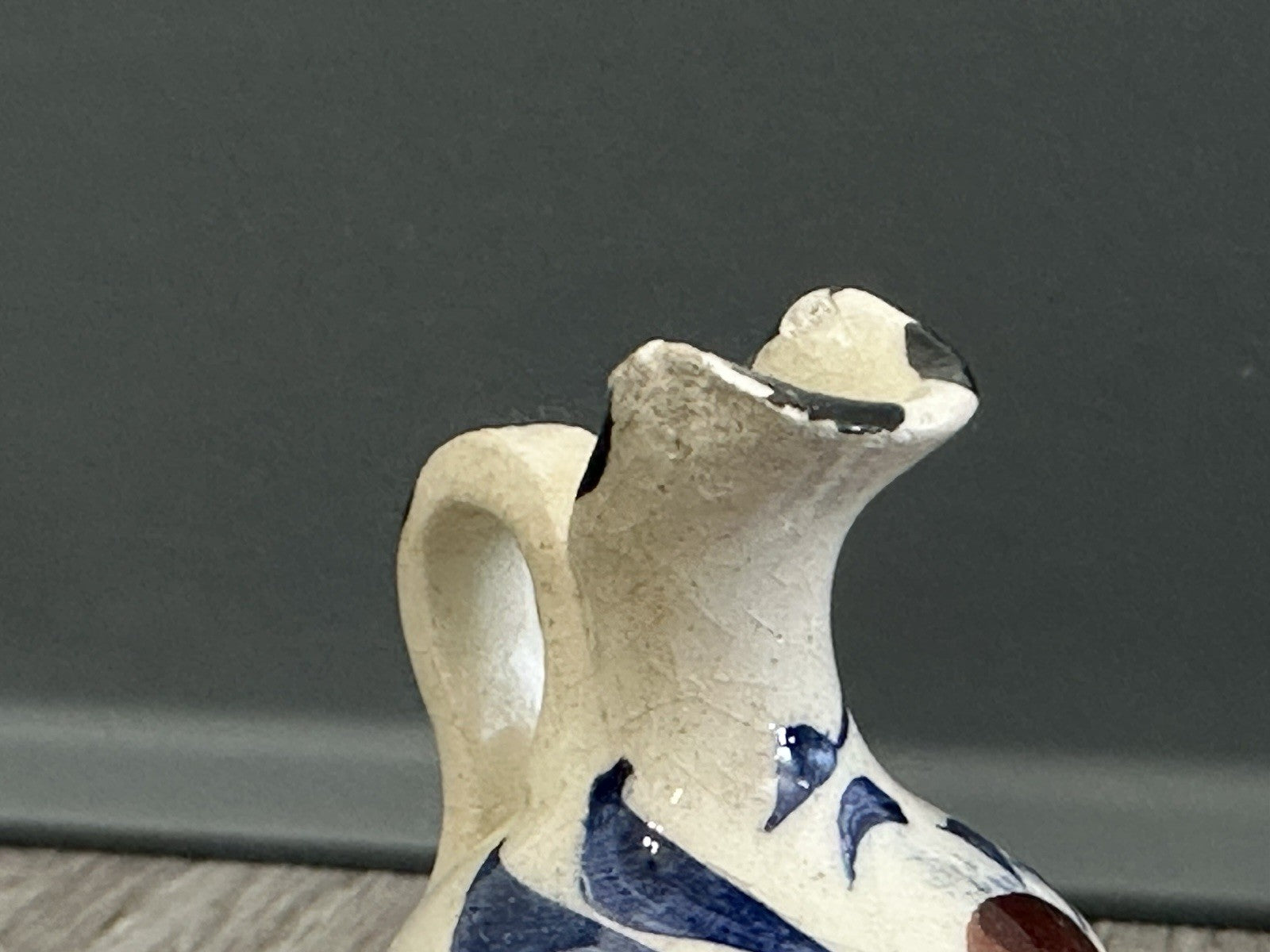 Adorable Vintage Pottery Mini Vase 2.5” Tall Hand Painted - Flower Design