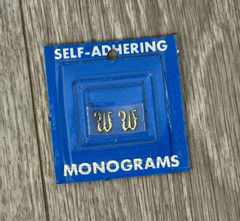 NEW Vintage Self Adhering Monograms Letter W Hallmark Monogram Company Craft