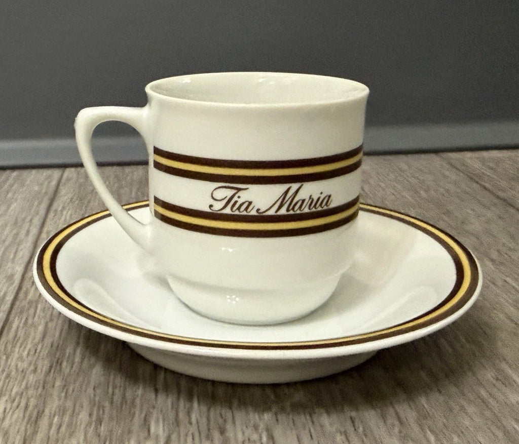 Vintage Tia Maria Resturaunt Demitasse Cup & Saucer Schmidt Porcelana Brazil