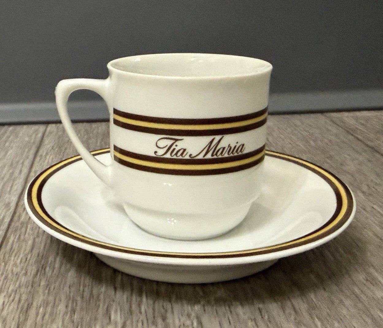 Vintage Tia Maria Resturaunt Demitasse Cup & Saucer Schmidt Porcelana Brazil