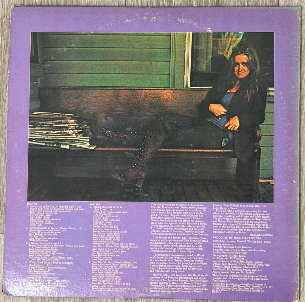 Bonnie Raitt "Give It UP" LP WB BS 2643 Gatefold (ALB03 T0421) Vinyl VG