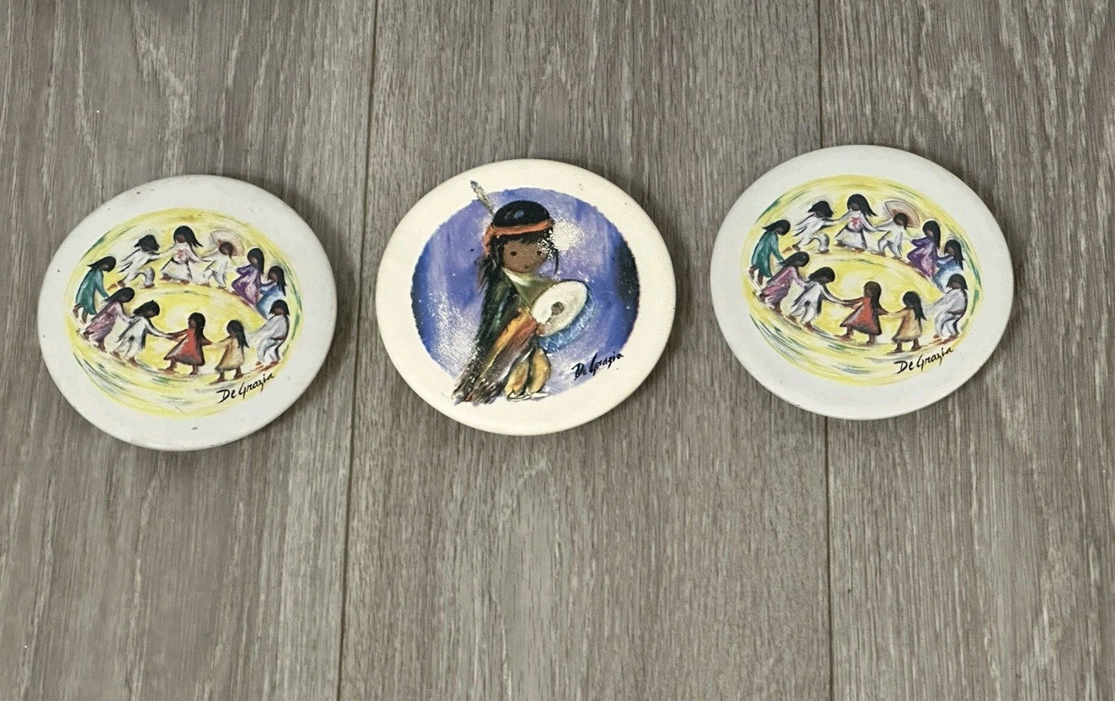 Ted DeGrazia Sandstone Creations Coasters Southwestern Style Children 4.25"