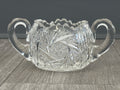 Mid Century Molded Glass Sugar bowl - Fire Polished ABP Style No Seems Starburst