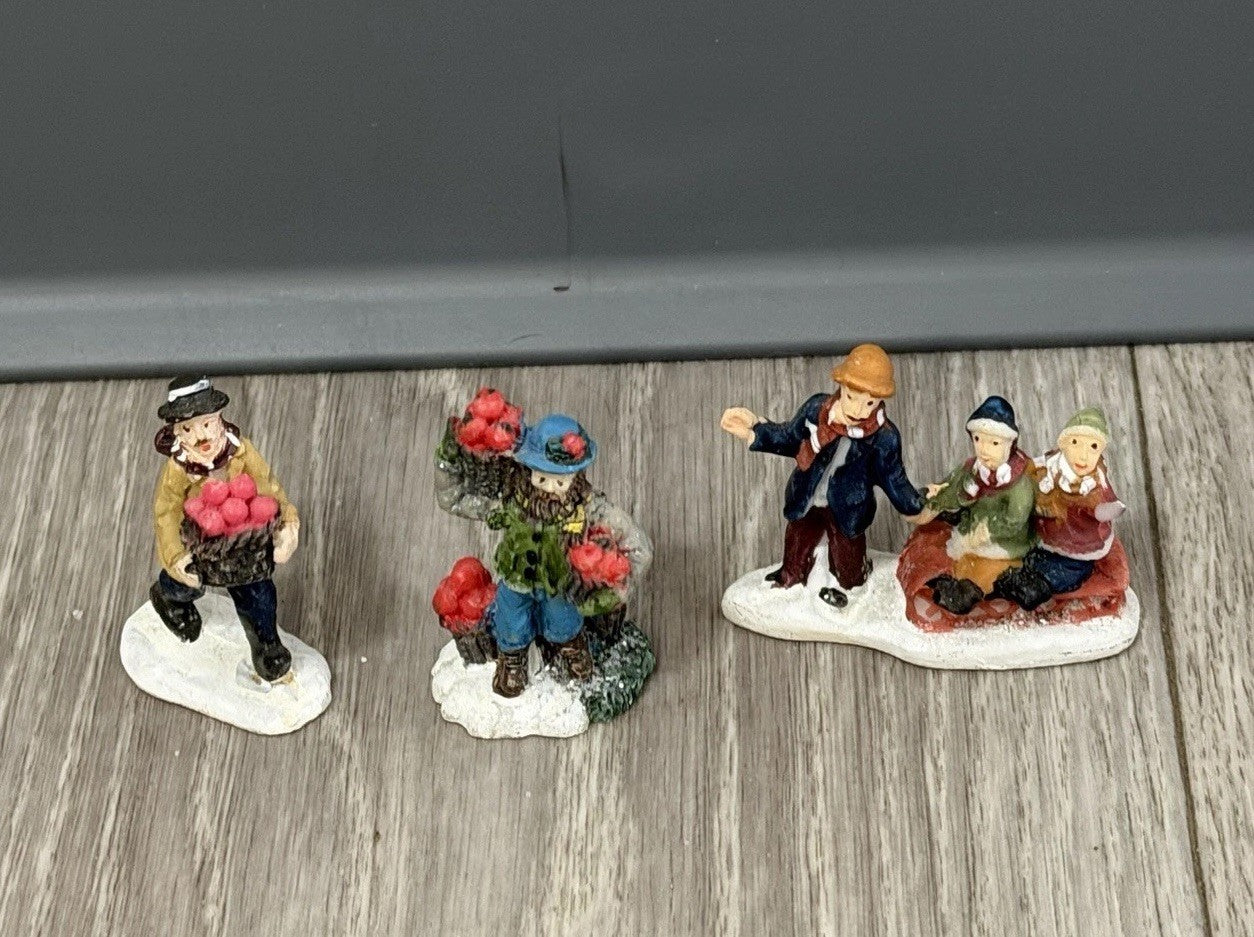 Christmas Village People " Lot of 3 Figures Holiday Decorations Figurines