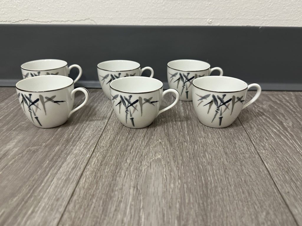 VINTAGE Noritake Bamboo 2133 Sake / Demitasse Cups Set of 6, 2 in