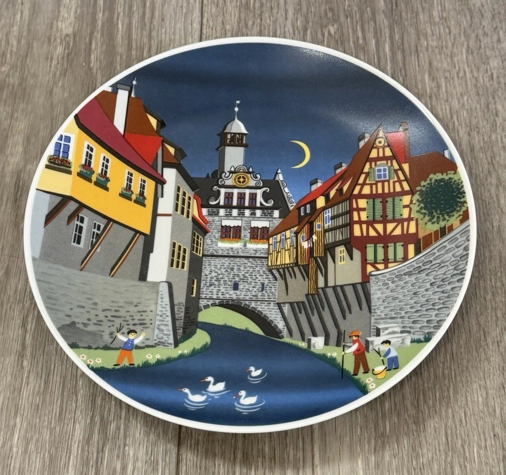 Vintage NOS German E&A BOCKLING Collector Plate MARKTBREIT Barbara Furstenhofer