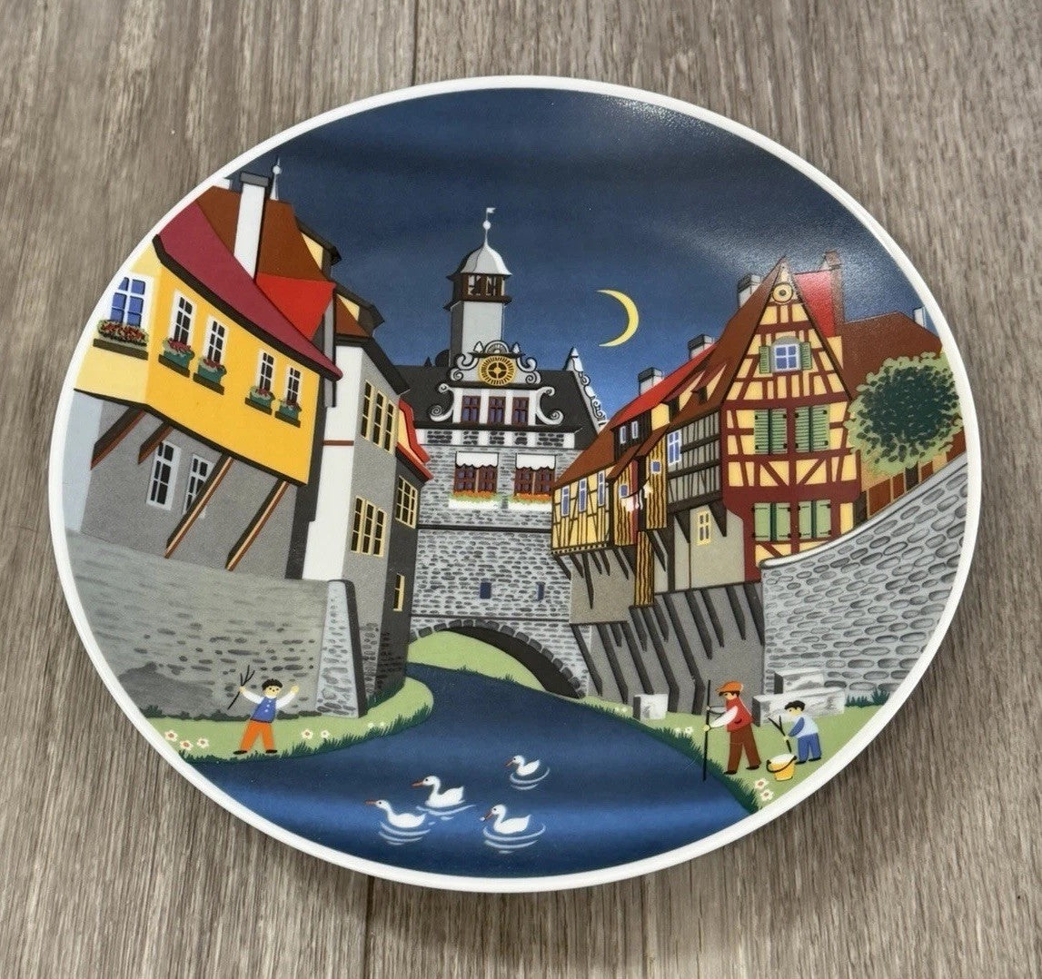 Vintage NOS German E&A BOCKLING Collector Plate MARKTBREIT Barbara Furstenhofer