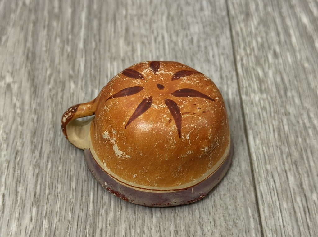 Vintage Mexican Cup Handmade Pottery Small Size 1.25” Tall X 2.25” Diameter
